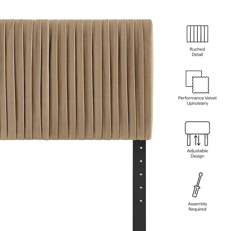 Eloise Stain-Resistant Performance Velvet Twin Headboard image number 1