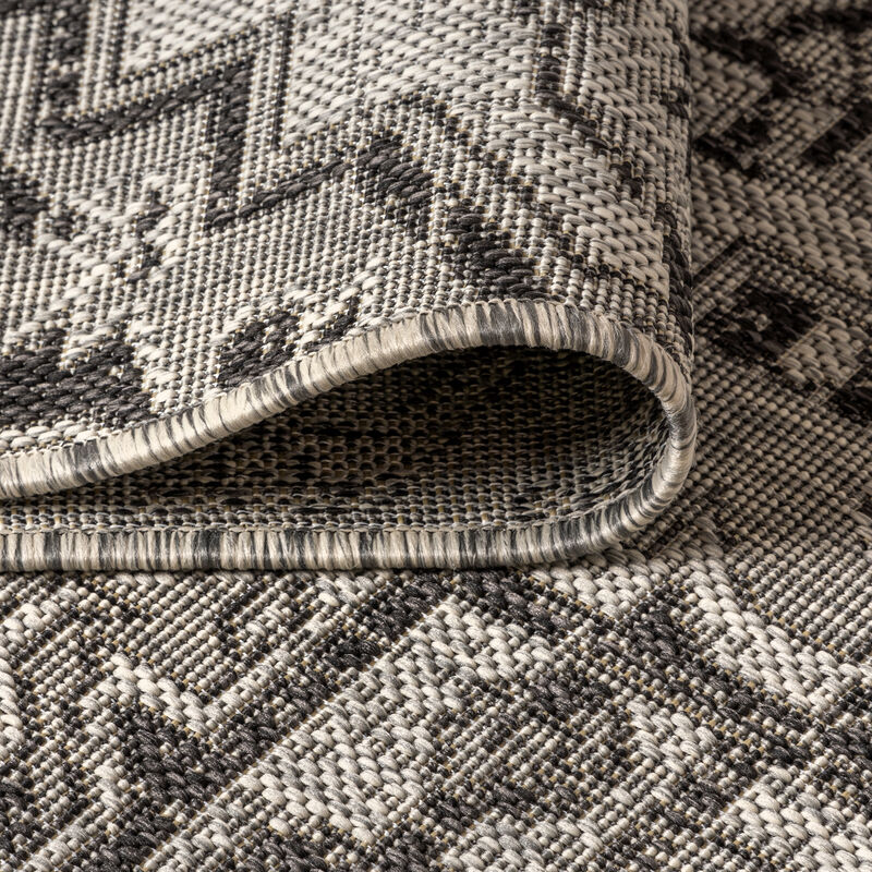 Estrella Bohemian Medallion Textured Weave Round Indoor/Outdoor Area Rug