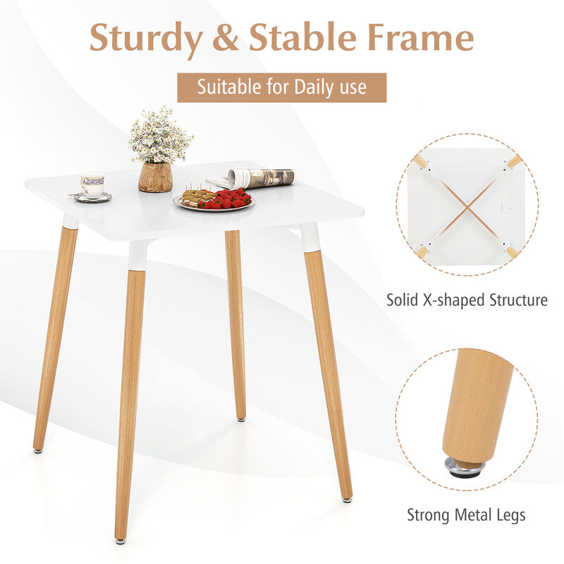 Simple Square Dining Table – Adjustable Feet, Durable Design for Kitchen and Dining Room