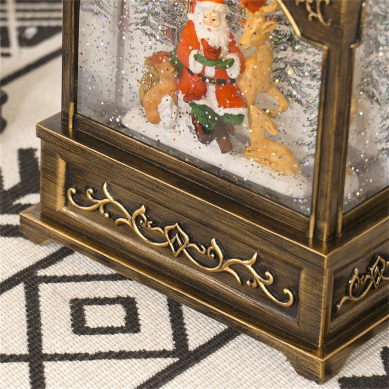Musical Snow Globe with Santa and Reindeer, Battery-Operated Christmas Décor