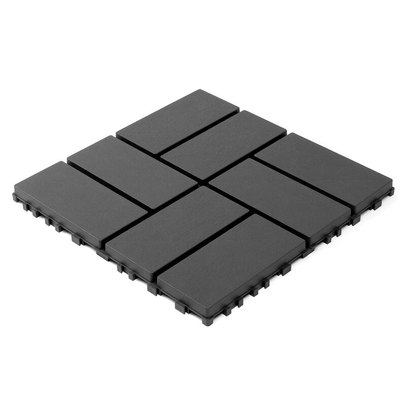 44 Pcs Plastic Interlocking Patio Deck Tiles,Outdoor Flooring, Waterproof for All-Weather Use image number 1