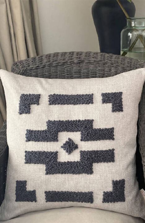 Punch Needle Ndebele Pillow - Cover + Insert