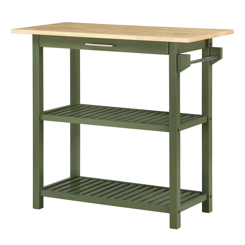 Convenience Concepts Designs2Go 3 Tier Butcher Block Kitchen Prep Island with Drawer