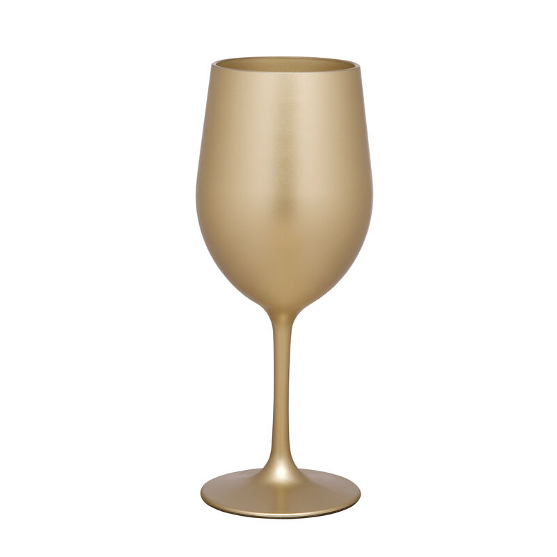 HomeRoots Set of Four Gold Acrylic Stemmed All Purpose Wine Glasses image number 2