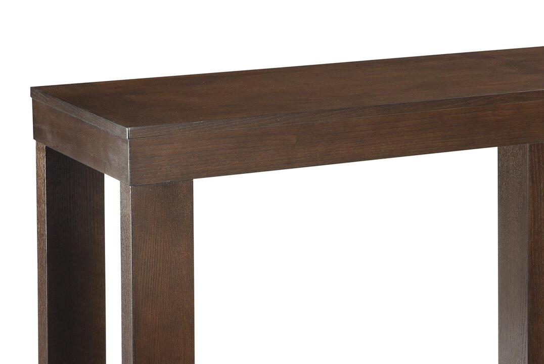Rectangular Wooden Sofa Table with Sled Base, Espresso Brown