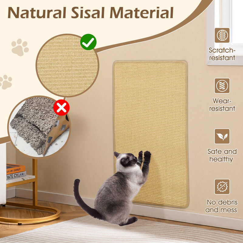 4 Piece Cat Scratching Pad Set for Indoor Cat Activity-Natural image number 6