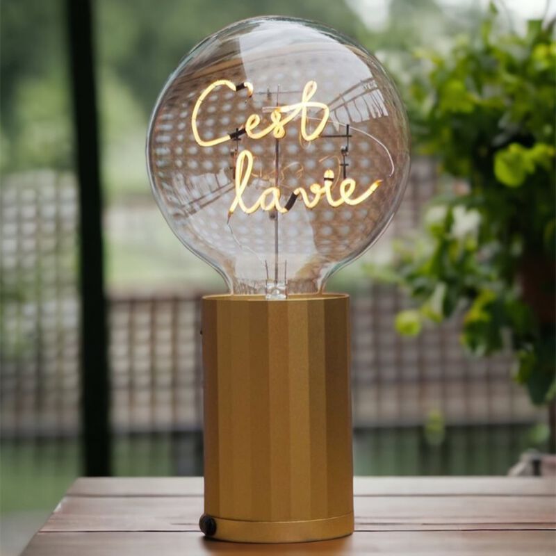 Bulb C'EST LA VIE Amber with Base Table Lamp PORTABLE Rose Gold image number 1