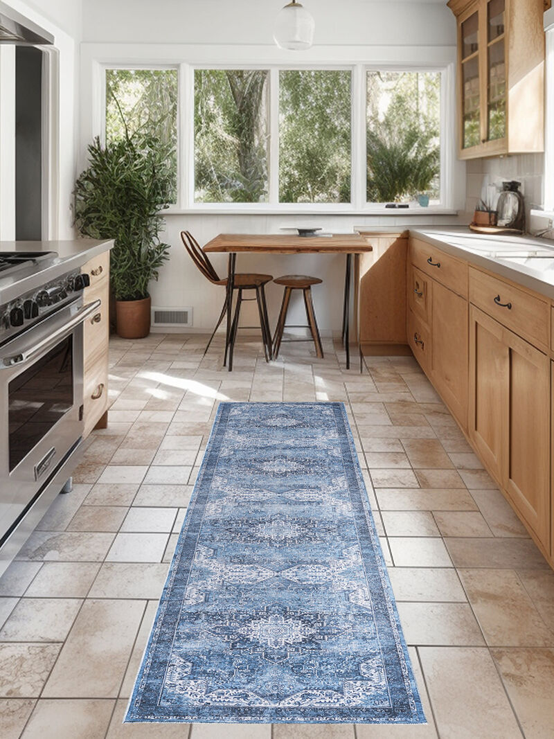 Nourison Washables NWB15 Blue 2'2" x 10' Rug image number 6