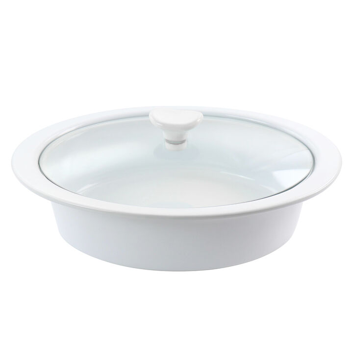 Gibson Elite 2qt Stoneware Casserole with Glass Lid