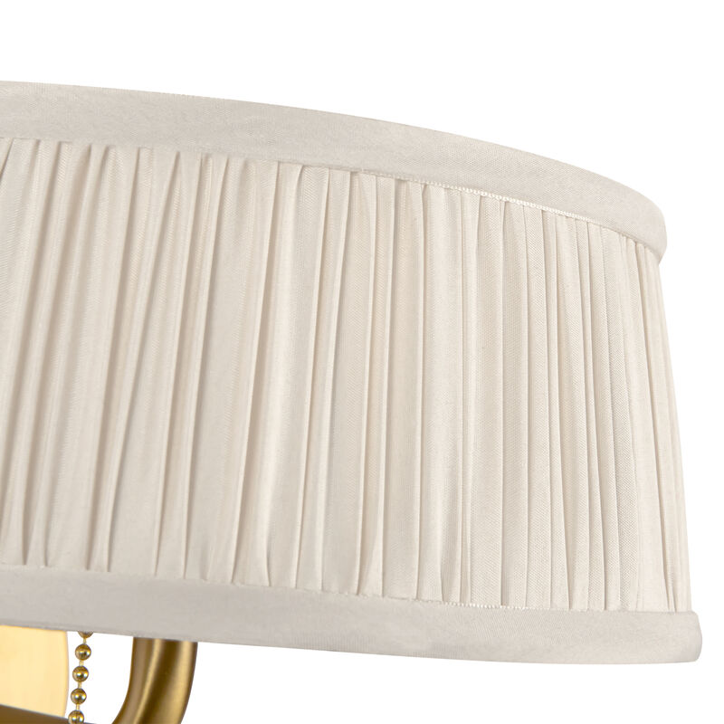 Scout 7-in Damp-Rated Wall/Vanity Light with Patterned Pleated Linen Shade image number 5
