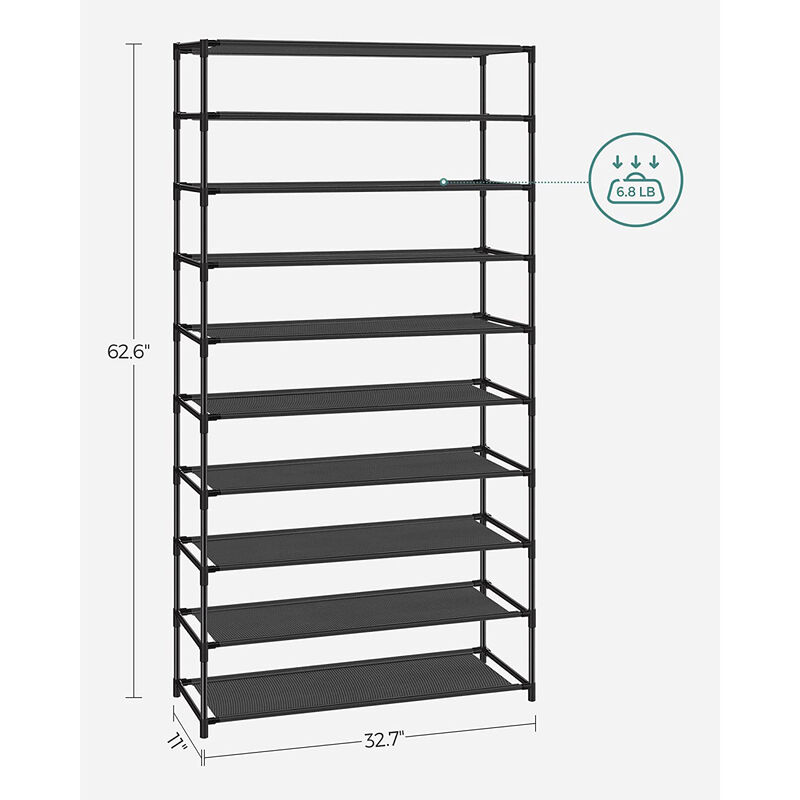 10-Tier Shoe Rack - Versatile Shoe Storage Organizer for Efficient Space Management
