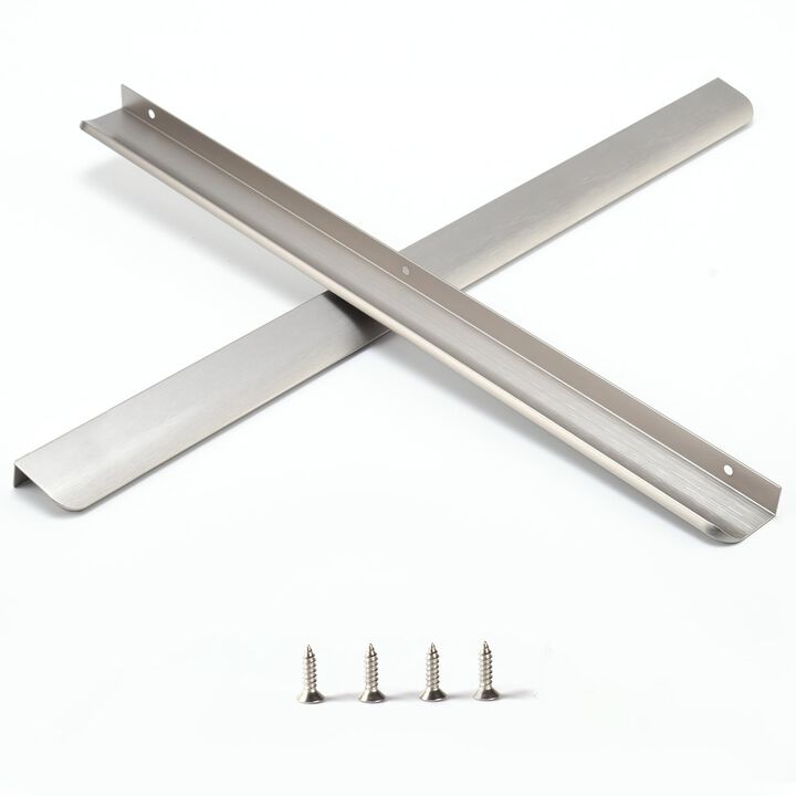 Satanga Edge Finger Pulls for Cabinet Kitchen Drawer knobs Low Profile Door Dresser Bathroom Long Cupboard Furniture Handles Alu