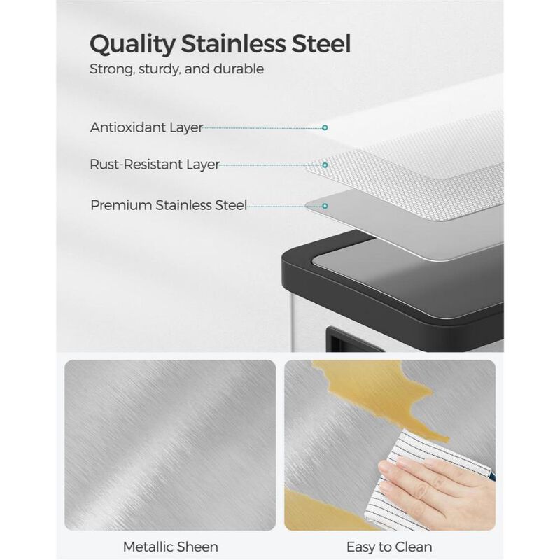 Motion Sensor 18-Gallon Trash Can for Hands-Free and Efficient Waste Management