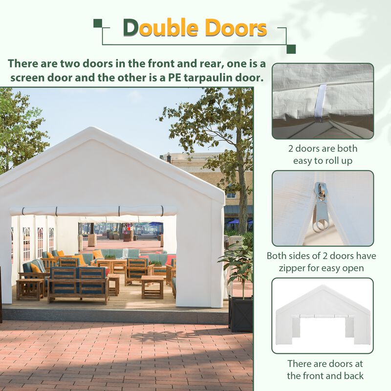 16x32 FT Party Tent with 3 Storage Bags & Removable Sidewalls, Outdoor Canopy Gazebo image number 4