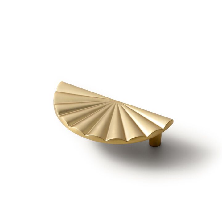 Goo-Ki 2.5''(64mm) Hole Centers Champagne Bronze Cabinet Pulls,Accessible Luxury Zinc Alloy Drawer Pulls with Fan-Shaped,6 Pack