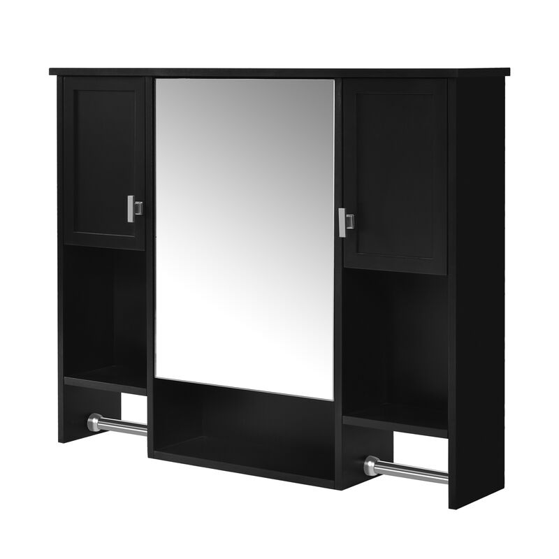 ELEMENT ACE Modern Wall Mounted Bathroom Storage Cabinet with Mirror and Towel Bar image number 0