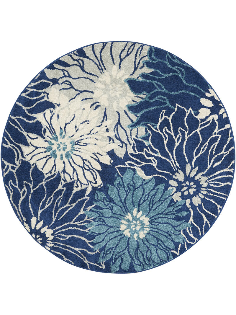Passion PSN17 Navy/Ivory 4' x Round Rug