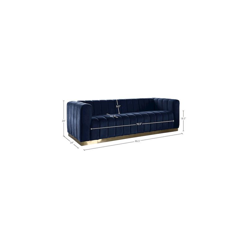 Meridian Furniture Marlon Navy Velvet Sofa