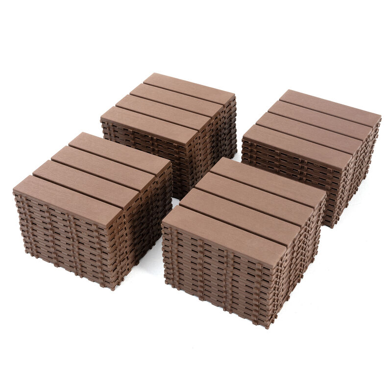 Streamdale 44-Pack Interlocking Deck Tiles for Patio, Balcony, Backyard