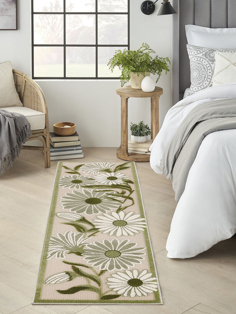 Aloha ALH33 Ivory/Green 2' x 6' Rug