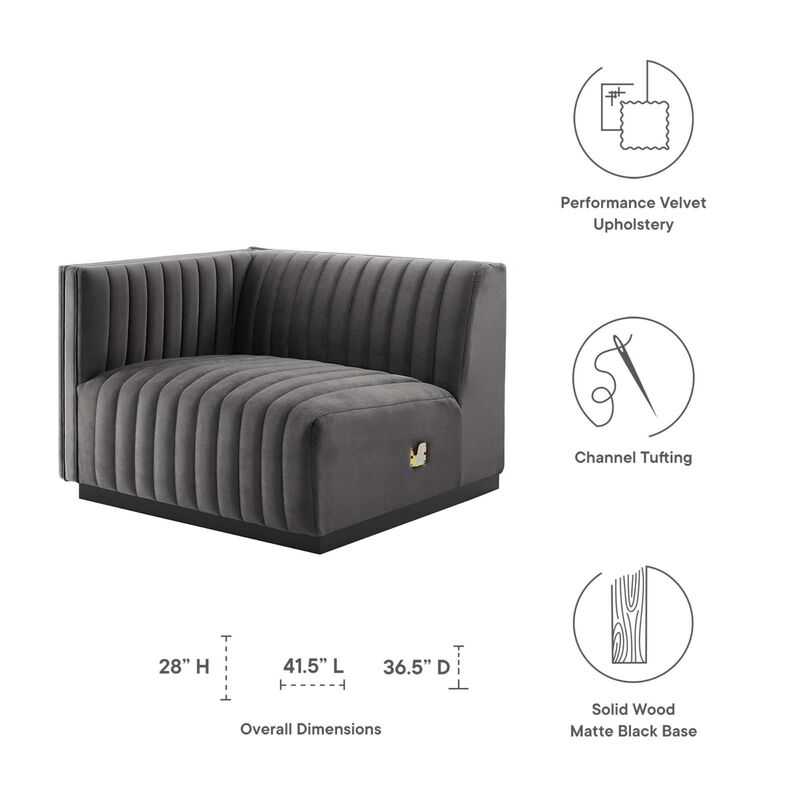 Conjure Channel Tufted Performance Velvet Left-Arm Chair image number 5