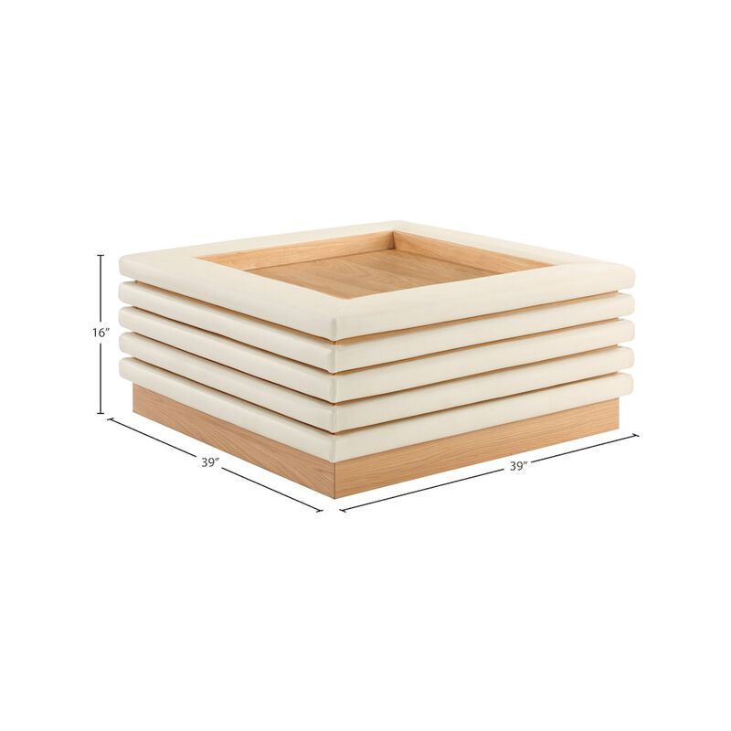 Meridian Furniture Rory Cream Vegan Leather Coffee Table