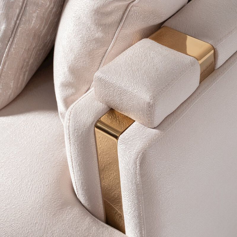 Michael Amini Carmela Mansion Sofa - Almond/Gold