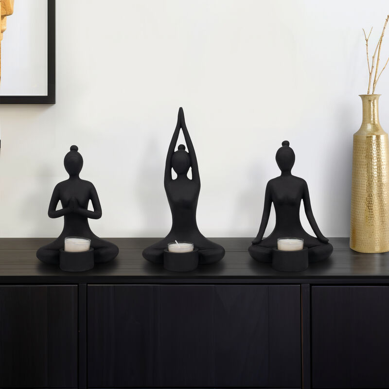 9" Resin Candle Holder Set