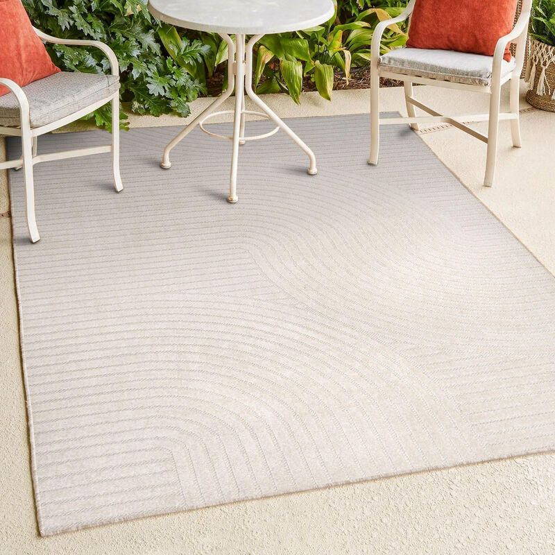 Hallie High-Low Minimalist Curve Geometric Indoor/Outdoor Area Rug
