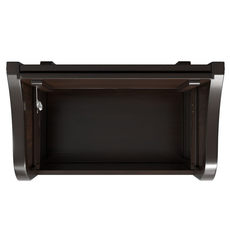 Connaught SOLID WOOD 30 inch Wide Traditional Small Entryway Storage Bench in Chestnut Brown