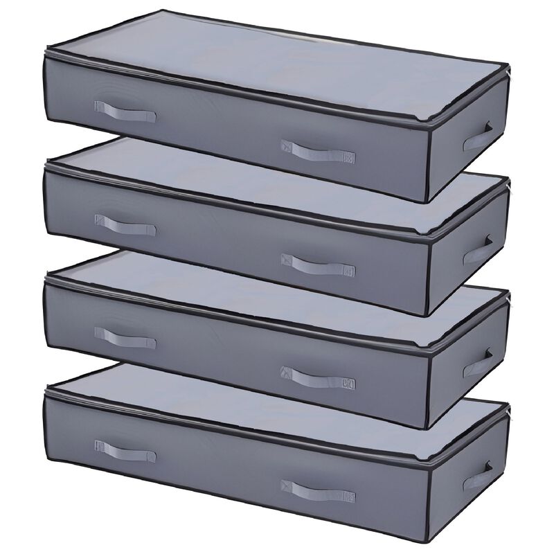4 Pack Under Bed Storage Containers with Clear Lids for Clothes and Shoes image number 0