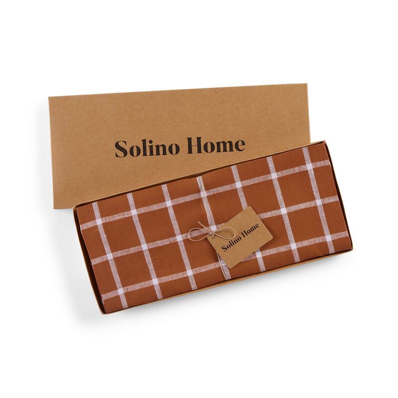 Christmas Linen Table Runner - Windowpane, Solino Home