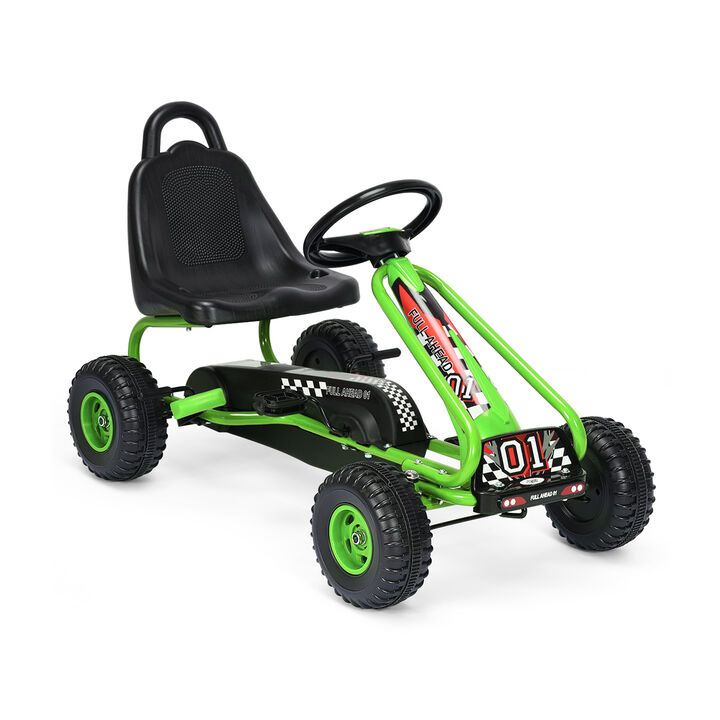 Adjustable Seat Pedal Powered Ride On Car with 4 Wheel Design