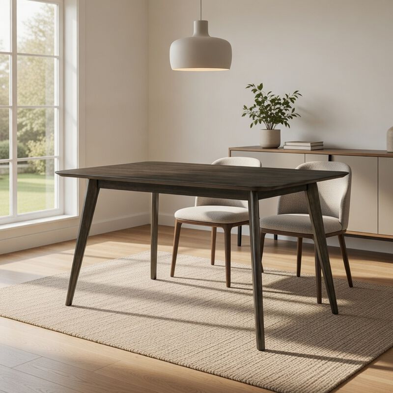 Roxy Counter Height Table, 60 Inch Rectangular Top, Walnut Brown Wood image number 8