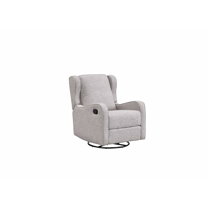 Westwood Design Skylar Fabric Manual Swivel Glider and Recliner in Fawn Gray