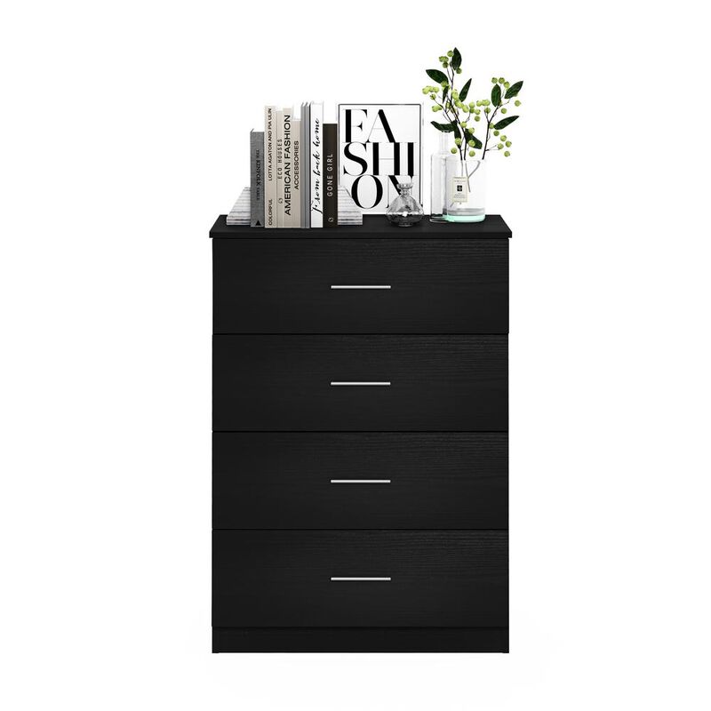 Furinno Tidur Simple Design 4-Drawer Dresser with Handle, Americano