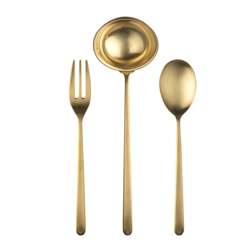 Linea 3 Piece Ice Gold Serving Set