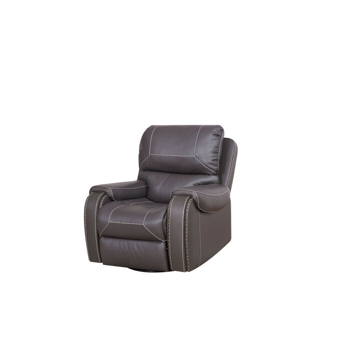 Faux Leather Reclining Sofa Couch Single Chair for Living Room Grey
