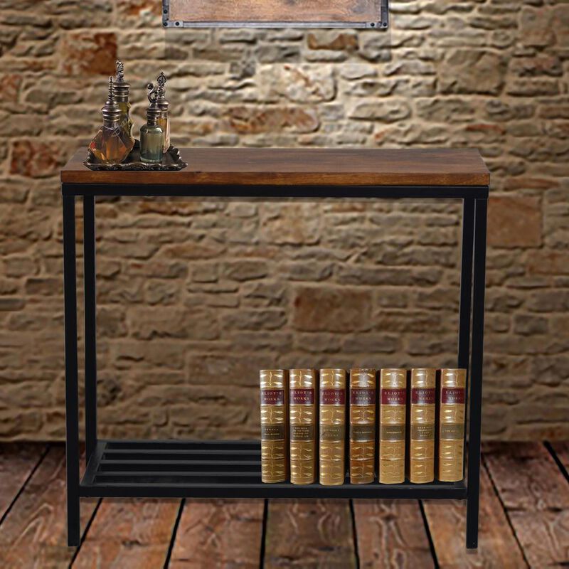 Carolina Living Ryan Console Table - Chestnut/Black
