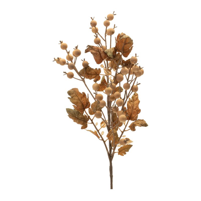 Set of 6 Fall Oak Leaf and Berry Sprays for Autumn Floral or Tabletop Displays