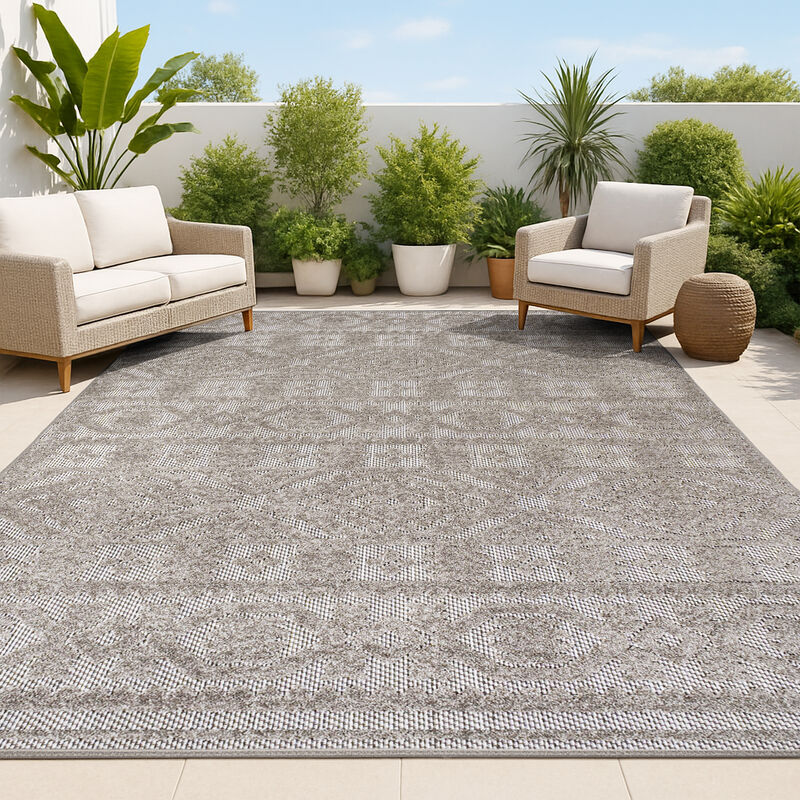 Citta High-Low Pile Mediterranean Tile Area Rug