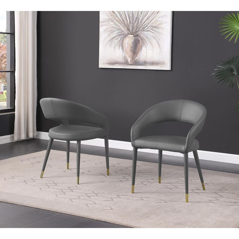 Best Master Furniture Jacques Faux Leather Gray Dining Chairs (Set Of 2) image number 2