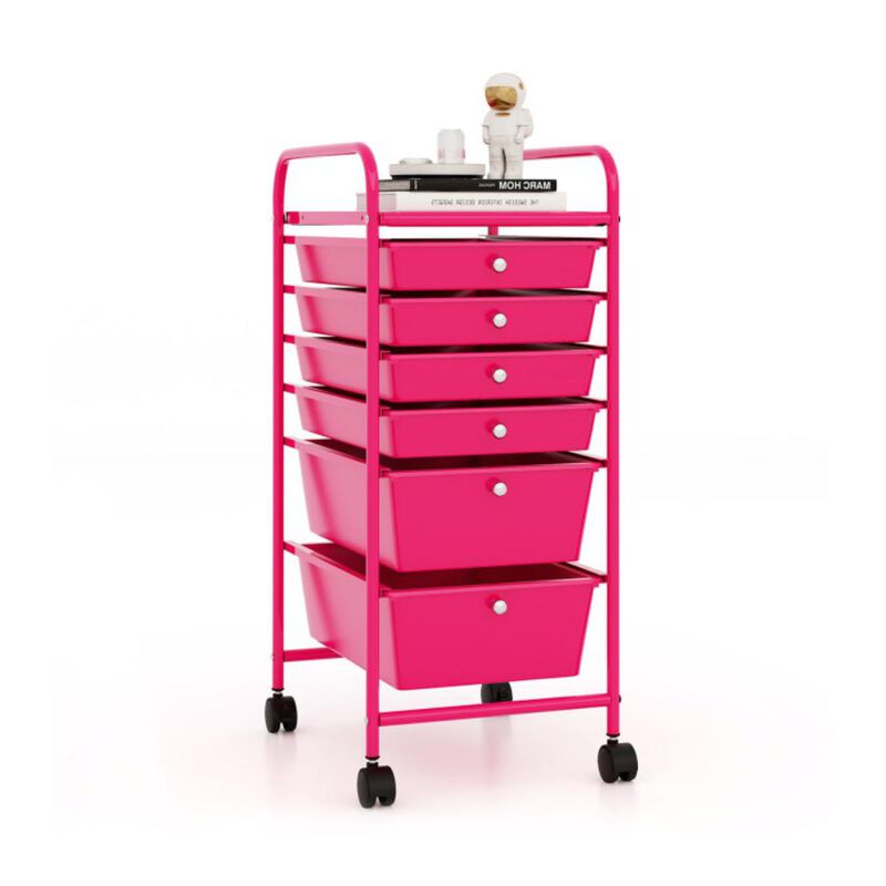 Hivvago Multifunctional 6 Drawers Rolling Storage Cart Organizer