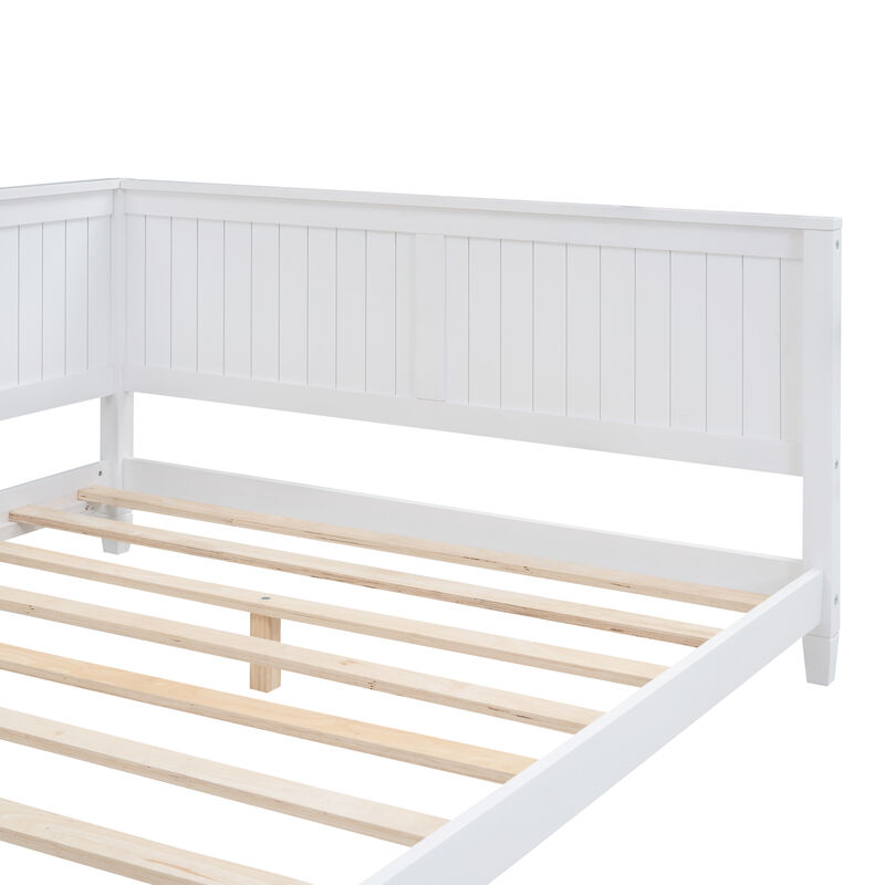 Whisen Classic Design Wood Daybed, Sofa Bed with Backrset and Unique Armrset image number 7