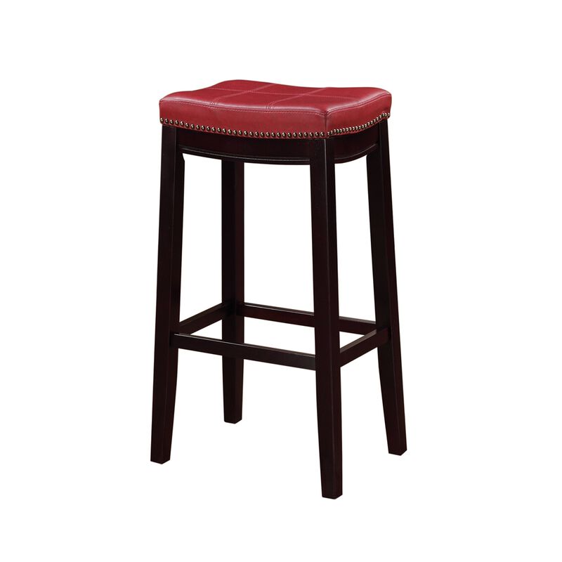 Linon Classic Bar Stool with Faux Leather Padded Seat image number 0