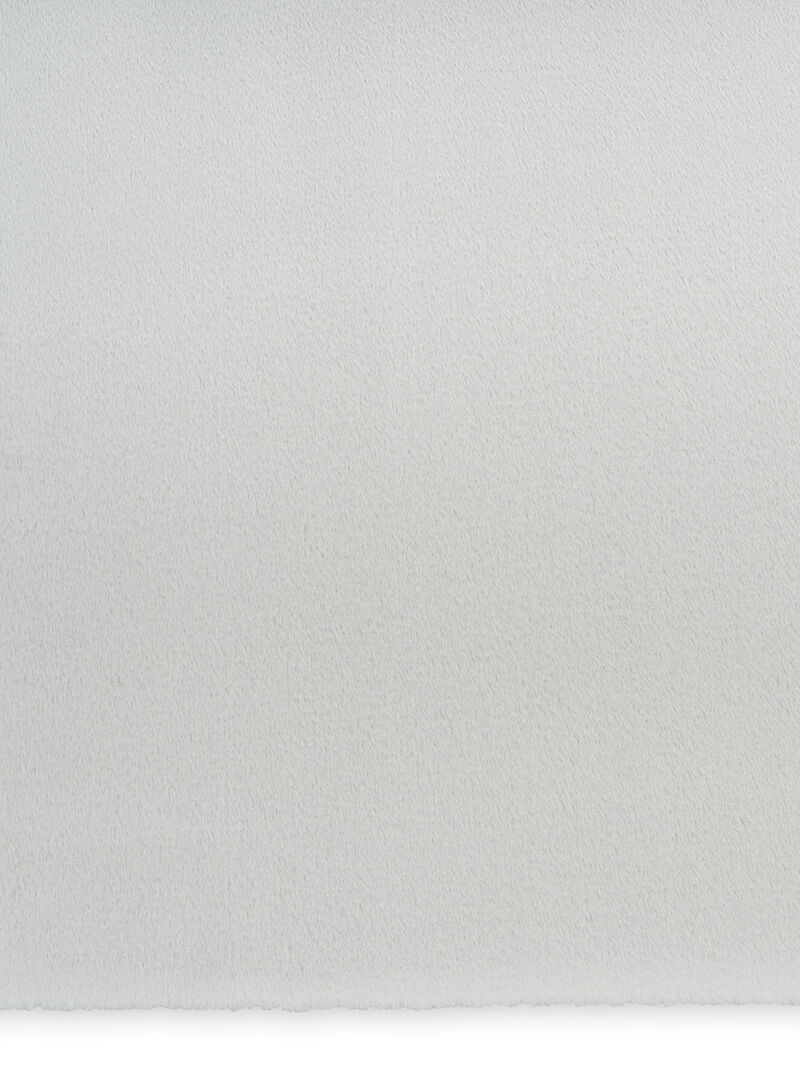 Soft Plush Rabbit Fur SFF01 Silver 5' x 7' Rug