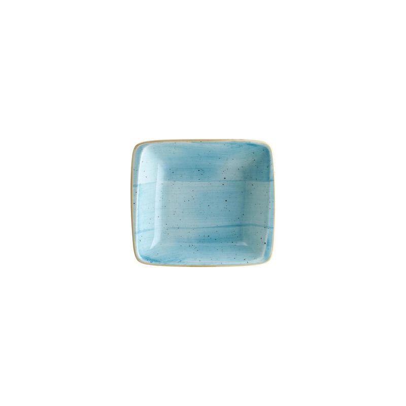 Aqua 7.5" x 6.5" x h:2" 20 oz. Square Blue Vitrified Bowl (Set of 2) image number 1