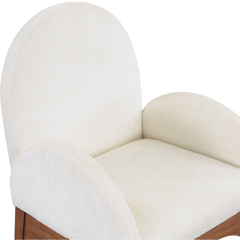 Meridian Furniture Waldorf Cream Chenille Fabric Dining Chair