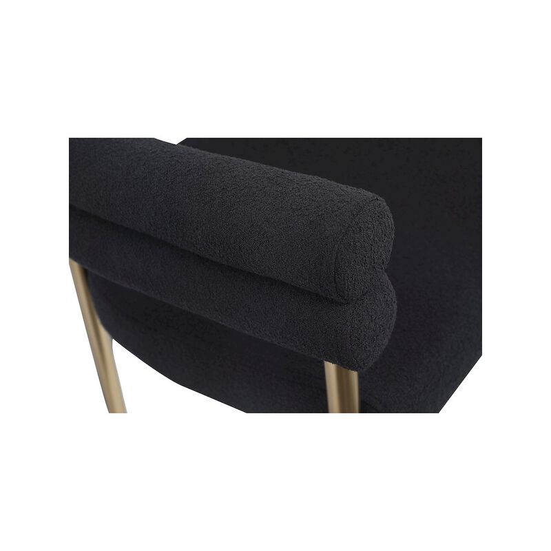 Meridian Furniture Brielle Black Boucle Fabric Dining Chair, Set of 2