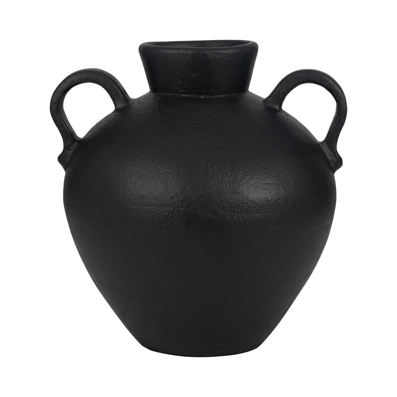 17" Organic Jug With 2 Handles, Black